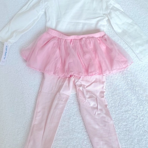 Carter’s long sleeve oonsie/pants set. Light pink and white. Girls, 24 month - Picture 5 of 7